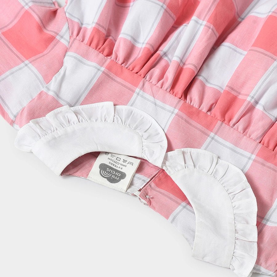 Misty Pink Woven Check Dress Dress 6