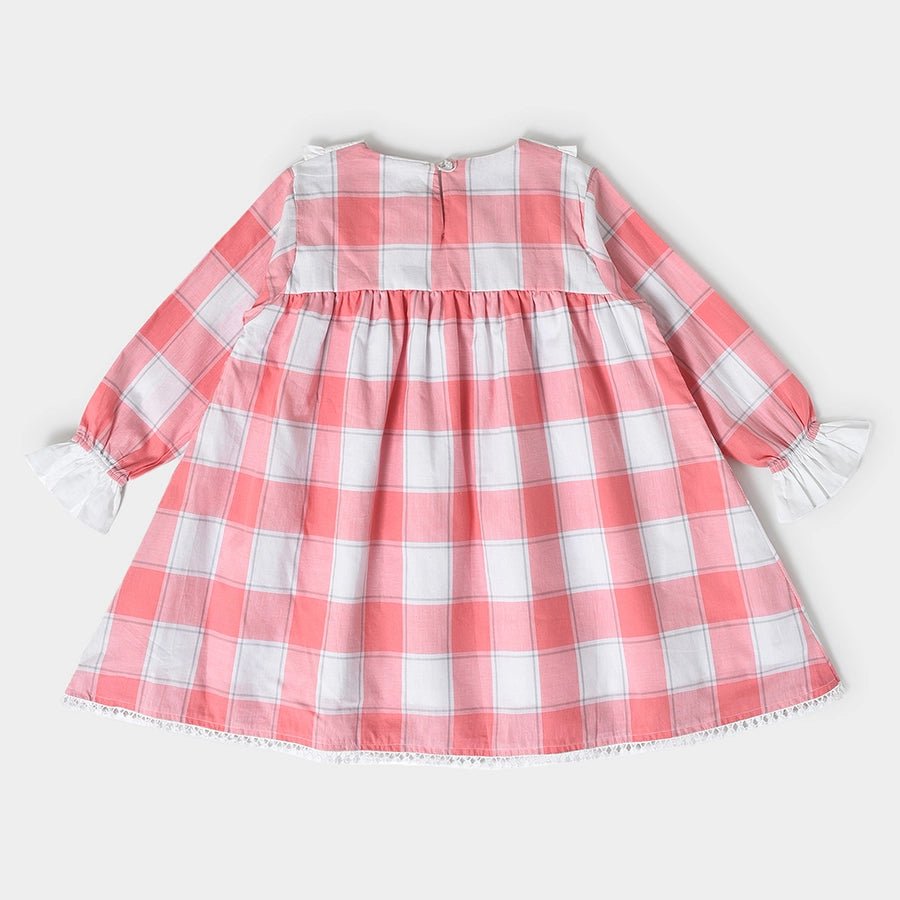 Misty Pink Woven Check Dress Dress 3