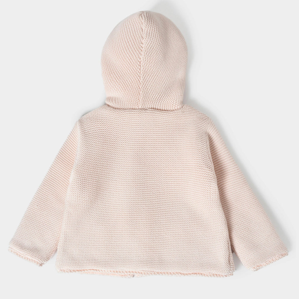 Misty Purl Knit Soft Pink Cardigan with Star Pocket Sweater Full Sleeves 3
