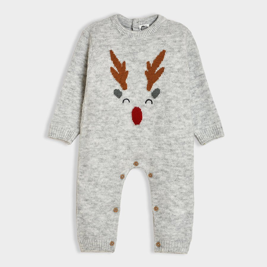 Misty Reindeer Knitted Sleepsuit Sleep Suit 1