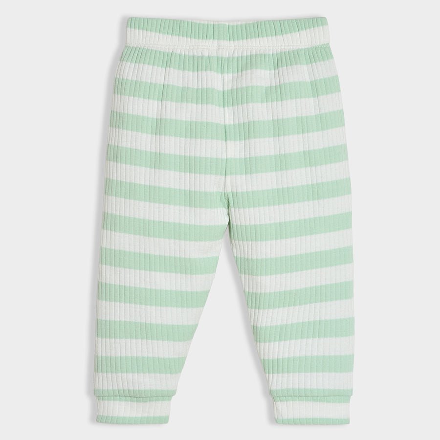 Mummy & Me Arctic Striper Pyajama Green Pyjama 3