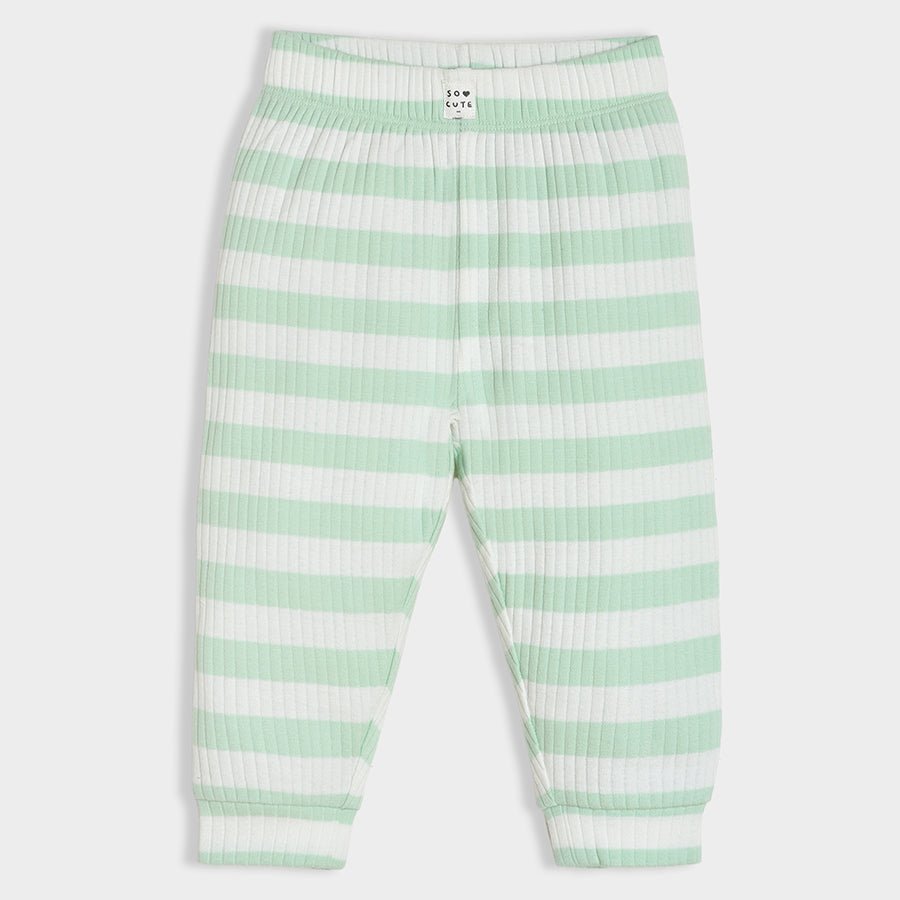 Mummy & Me Arctic Striper Pyajama Green Pyjama 2