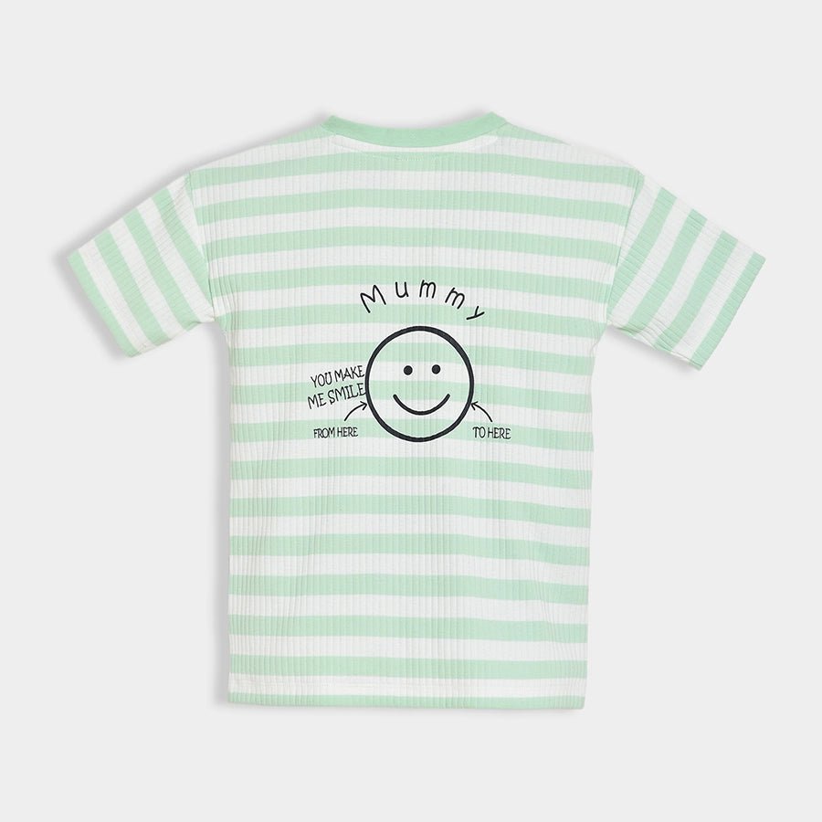 Mummy & Me Smile Striper T-Shirt Half Sleeve T-Shirt 3