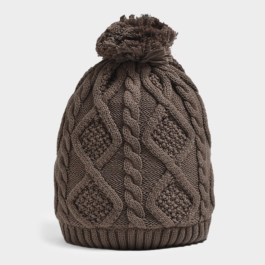 Neutral Love Taupe Knitted Cap Cap 1