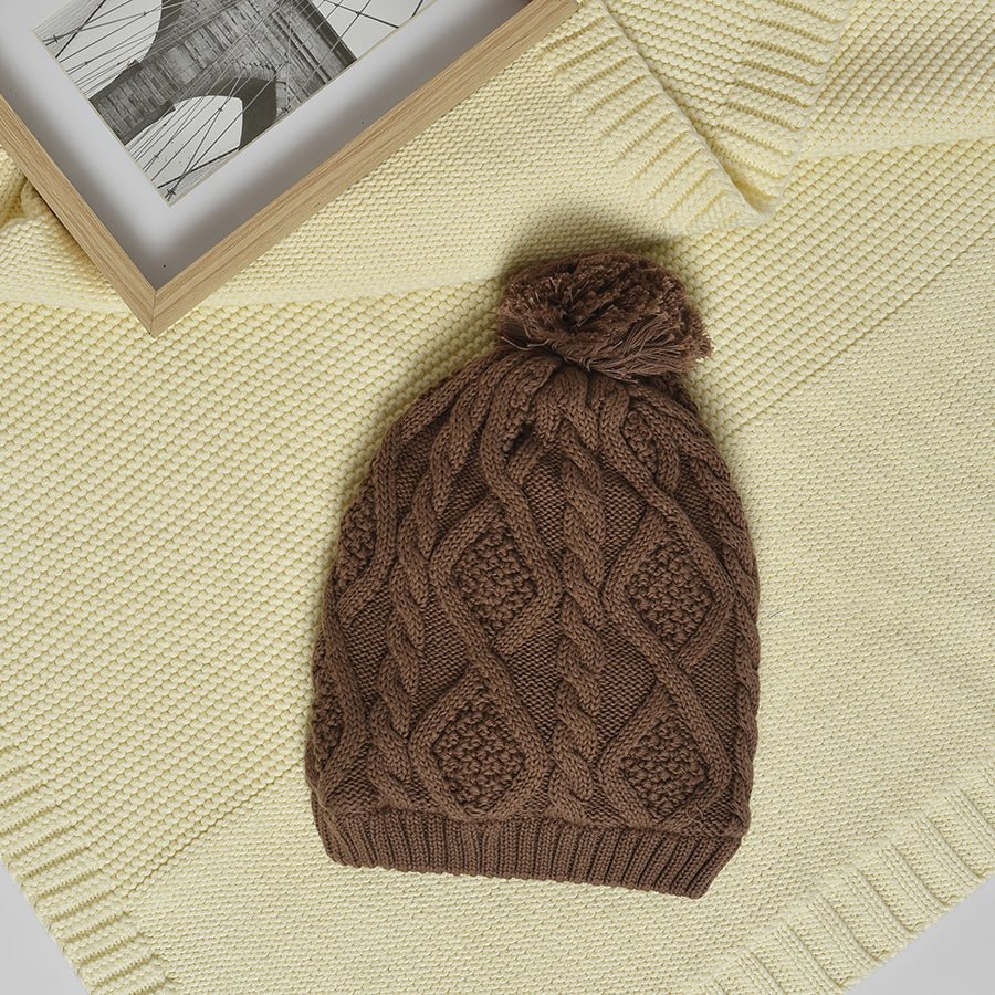 Neutral Love Taupe Knitted Cap Cap 3