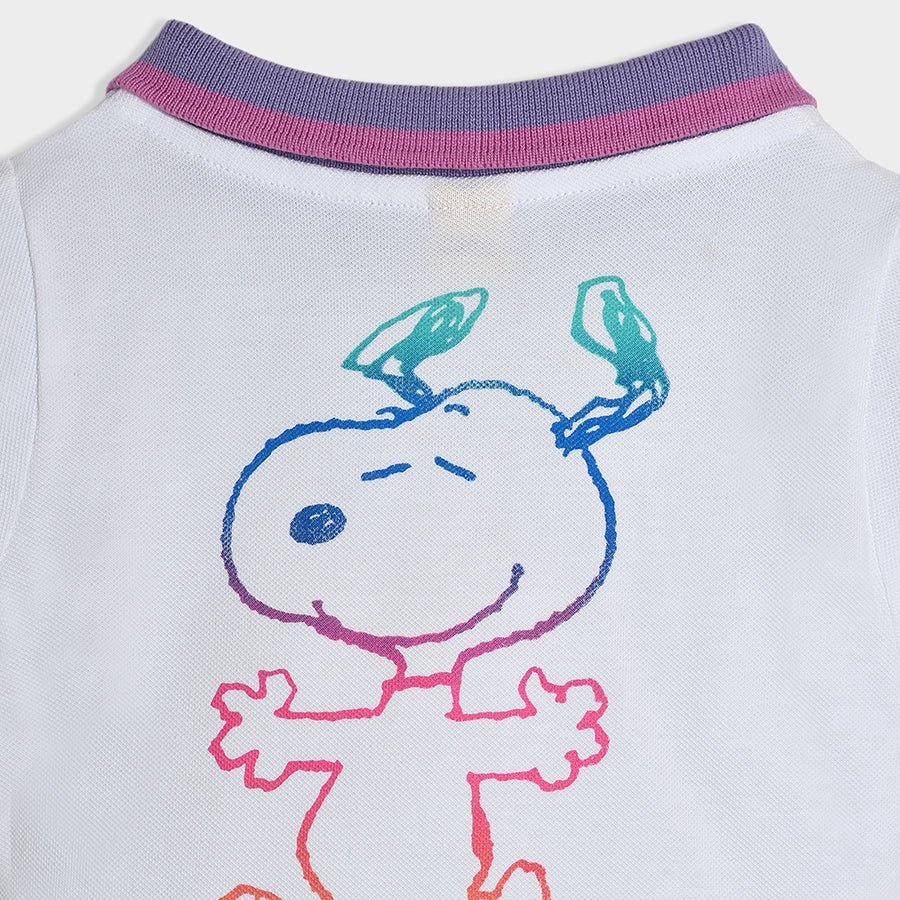 Peantus™ Snoopy Printed Pique Lilac Dress Frock 5