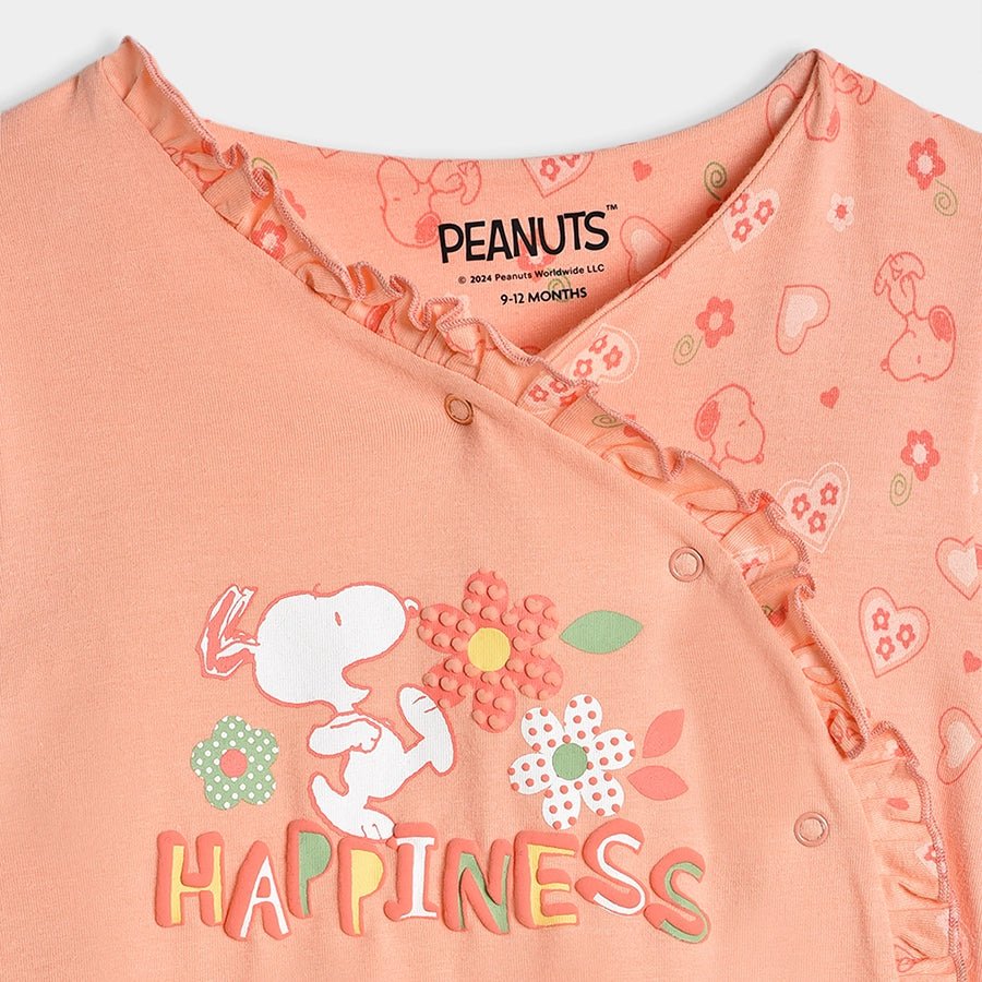 Peanuts™ Peach Printed Sleep Suit Sleep Suit 4