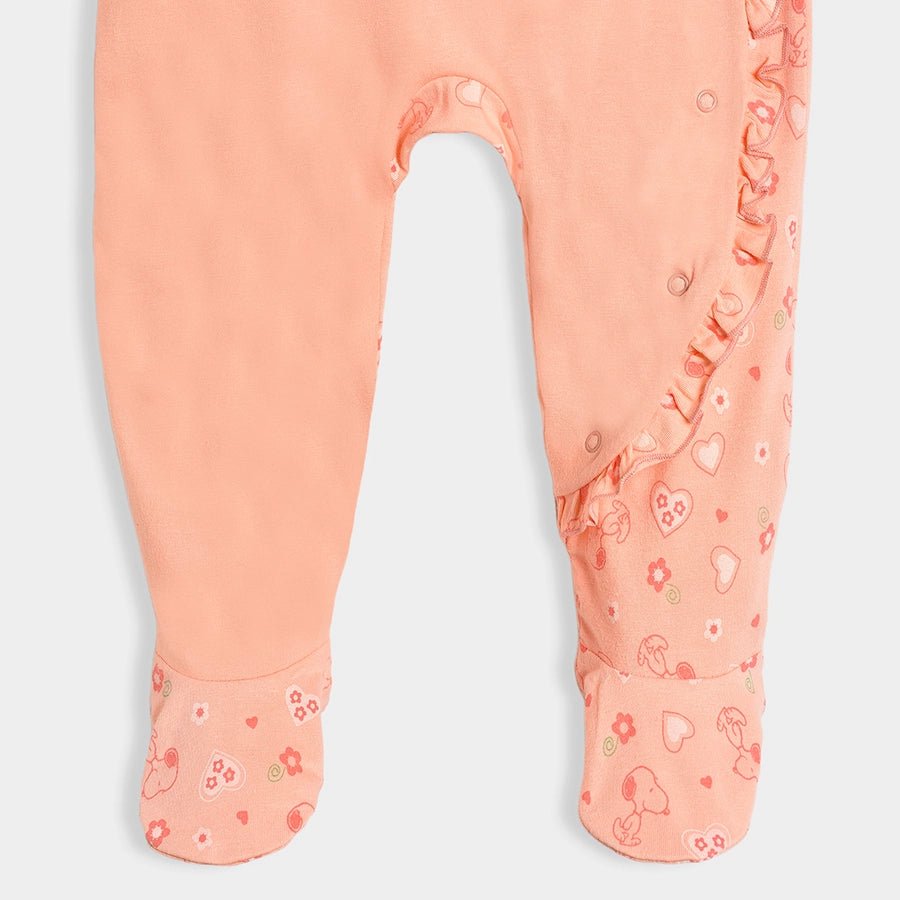 Peanuts™ Peach Printed Sleep Suit Sleep Suit 6