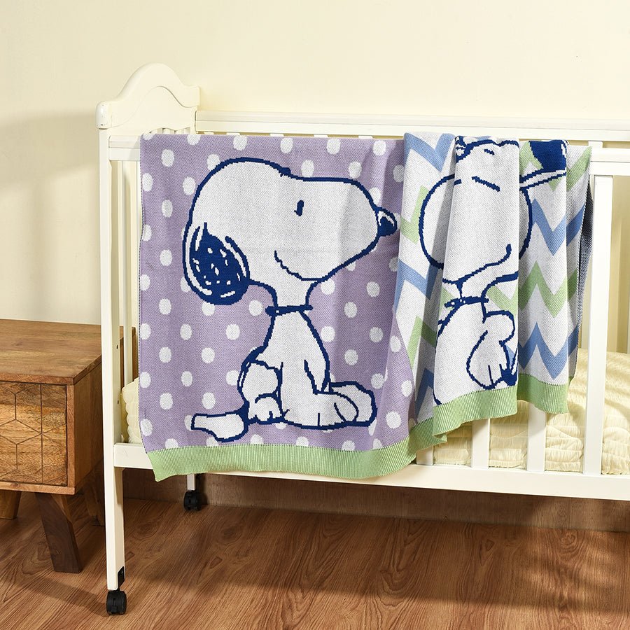 Peanuts™ Snoopy Knitted Multicolor Blanket Blanket 1