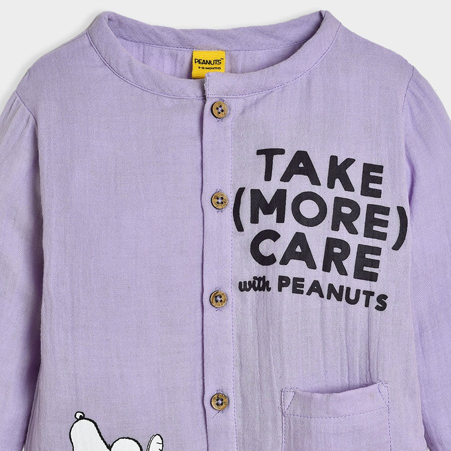 Peanuts™ Snoopy Muslin Sleep Suit Purple Sleepsuit 3