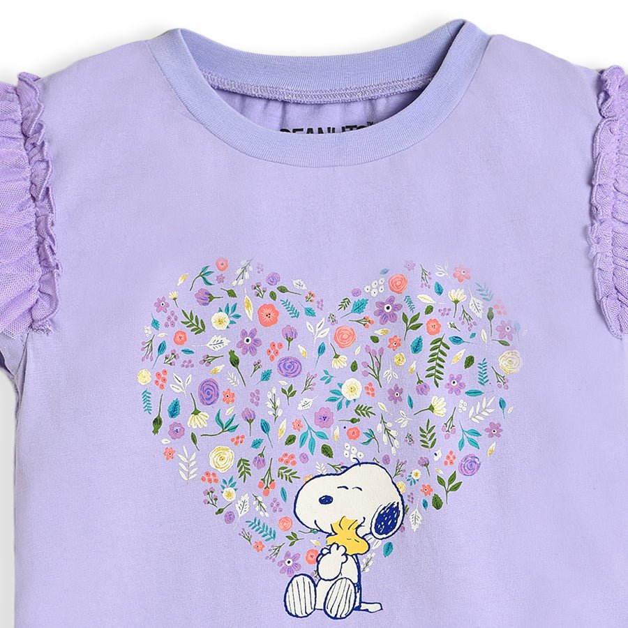 Peanuts™ Snoopy Printed Lavender Top for Girls Top 3