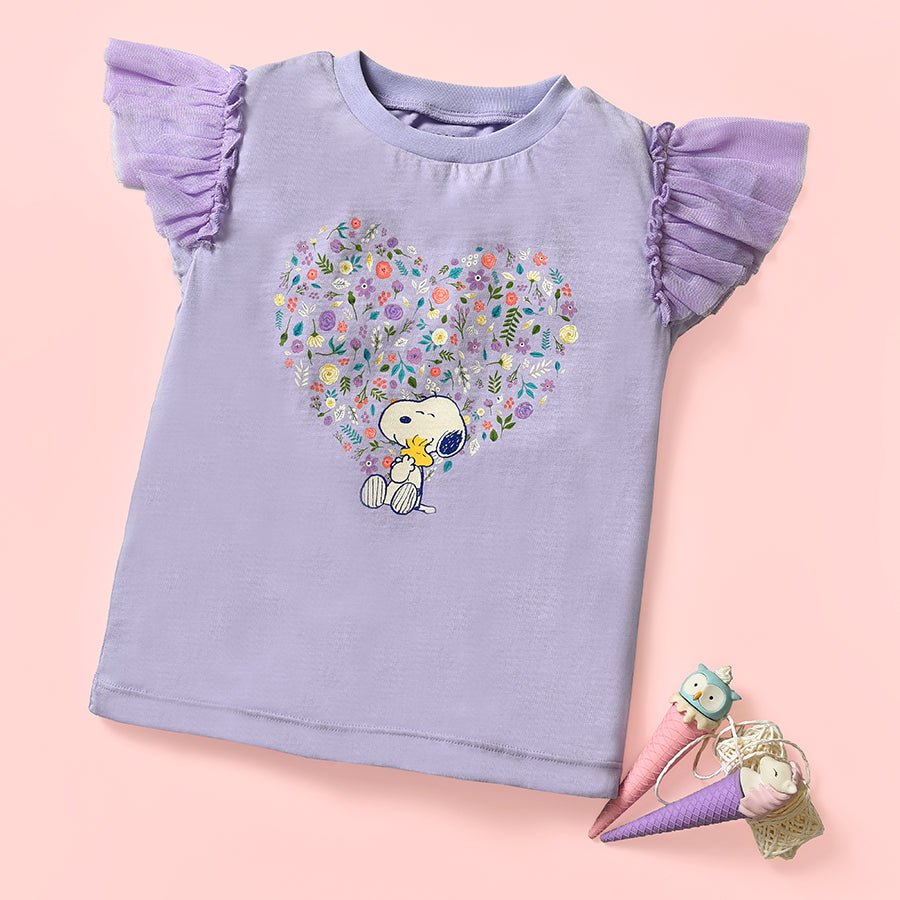 Peanuts™ Snoopy Printed Lavender Top for Girls Top 1