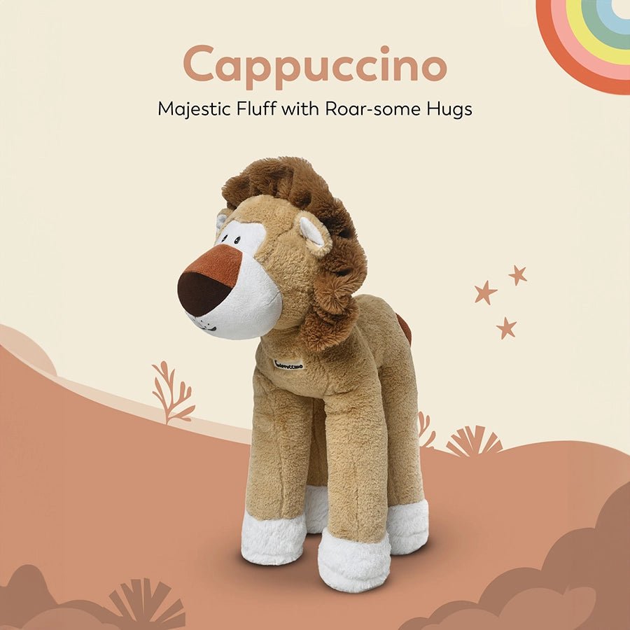 Playful Cappuccino Soft Toy with Rabbit Fur Soft Toys 4
