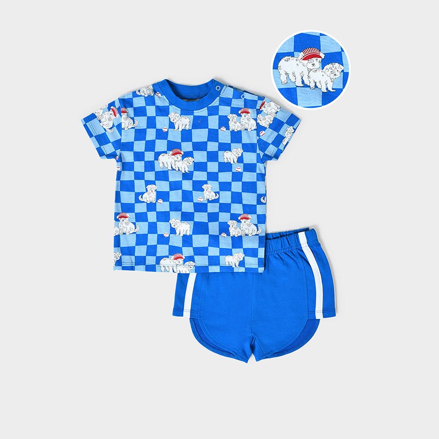 Playful Checker T-Shirt & Shorts Set Clothing Set 1
