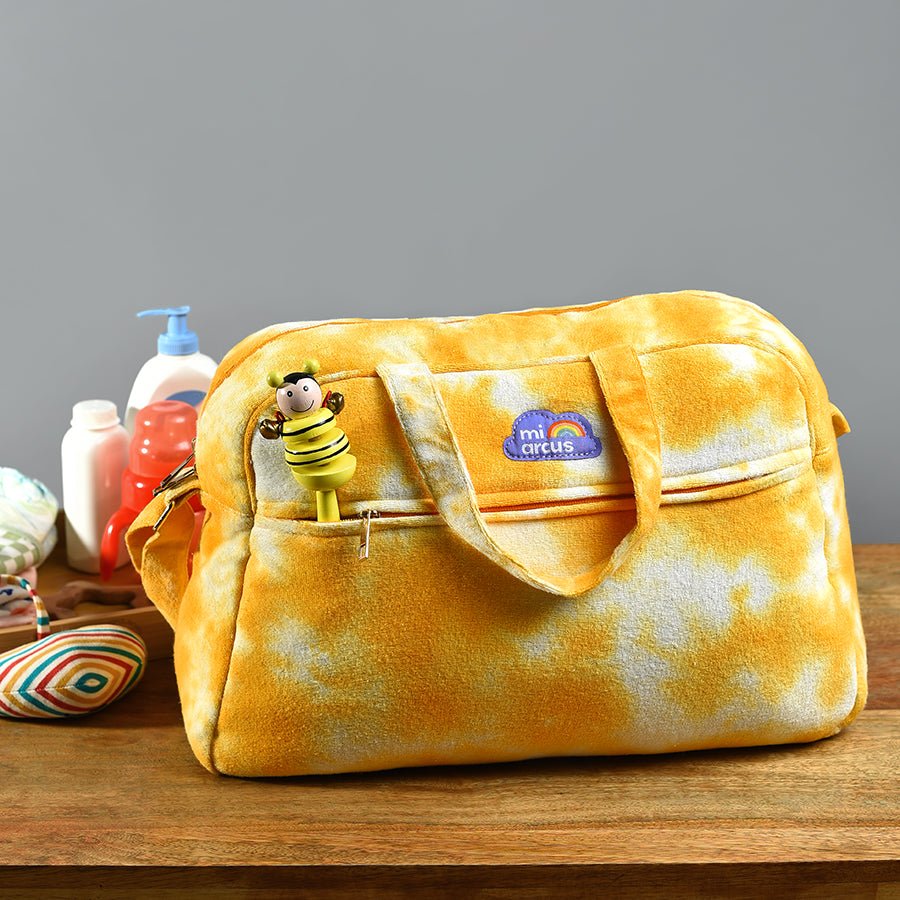 Playful Unisex Terry Diaper Bag Yellow 1