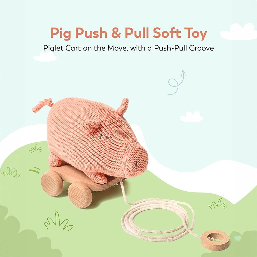 Push & Pull Pig Soft Toy Soft Toys 4