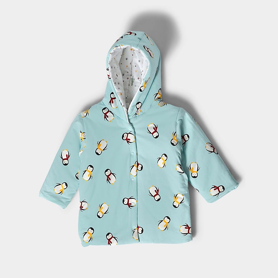 Reversible Jacket With Penguins Star Print Jacket Full Sleeves 2