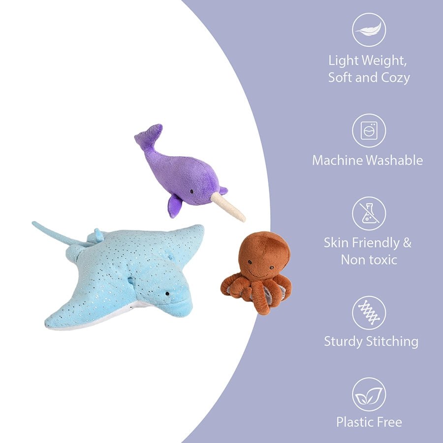 Sea World Marine Animal Pack of 3 Gift Box Soft Toys 4