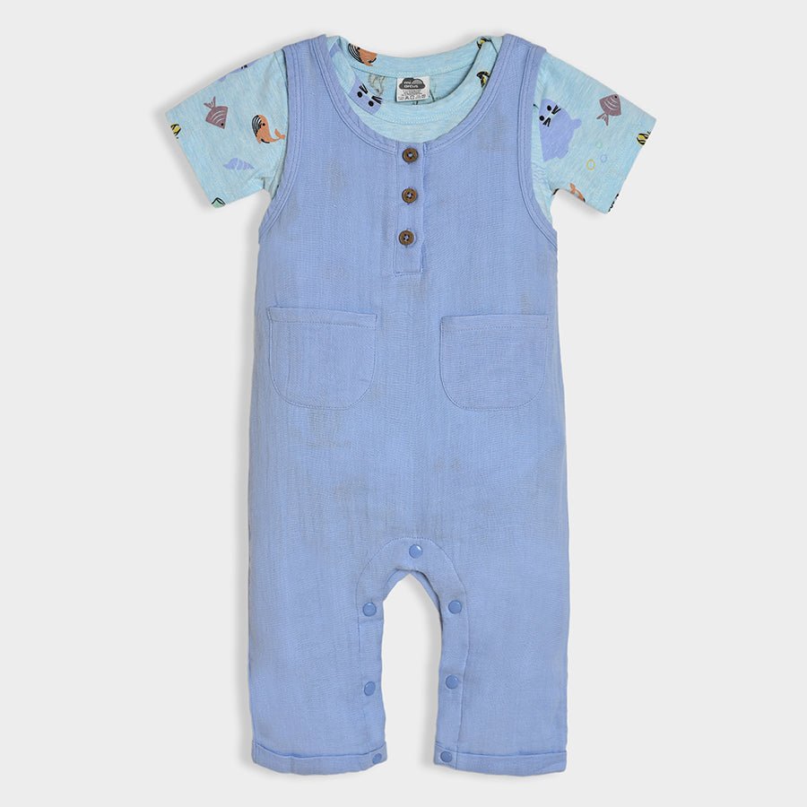 Sea World Melange Romper & Dungaree Set Dungaree Set 1