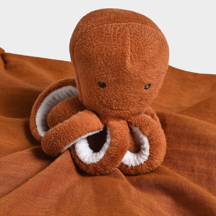 Sea World Octopi Security Blanket Brown Soft Toys 2