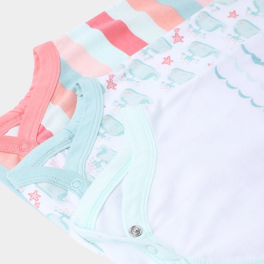 Whale Print Baby Boy Romper (Pack of 3) Romper 9