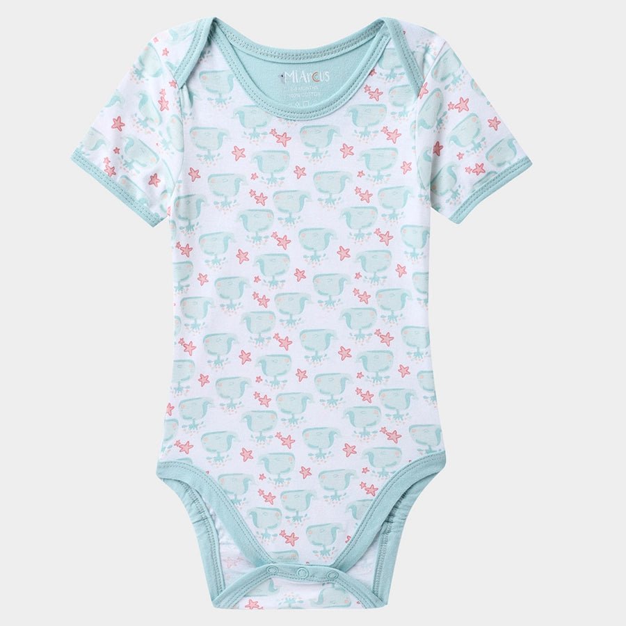 Whale Print Baby Boy Romper (Pack of 3) Romper 3