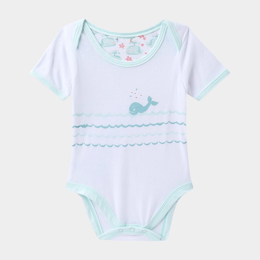 Whale Print Baby Boy Romper (Pack of 3) Romper 4