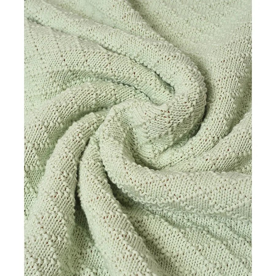 Aqua Knitted Blanket-Blanket-7