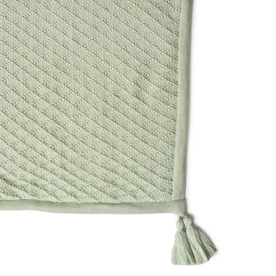 Aqua Knitted Blanket-Blanket-6