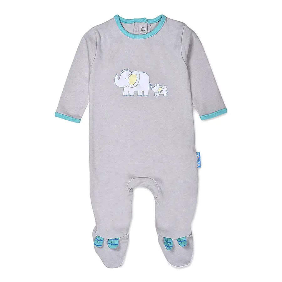 Baby Boy Comfy Knitted Sleep Suit - Safari (Pack of 2)-Sleepsuit-2