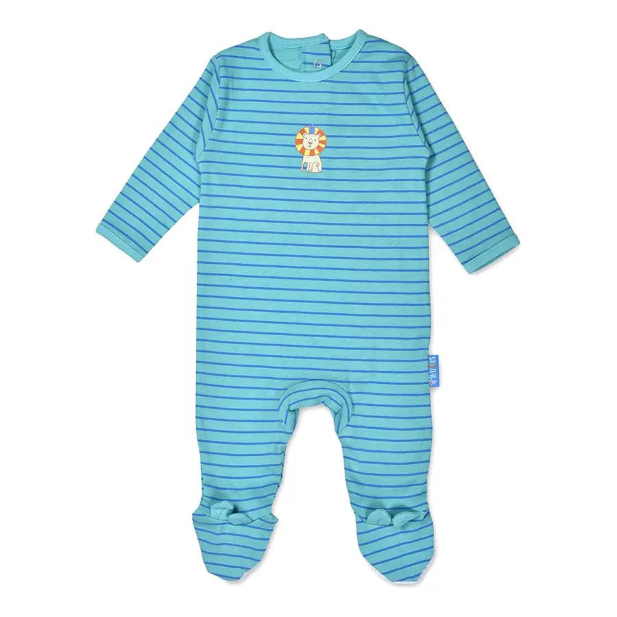 Baby Boy Comfy Knitted Sleep Suit - Safari (Pack of 2)-Sleepsuit-4