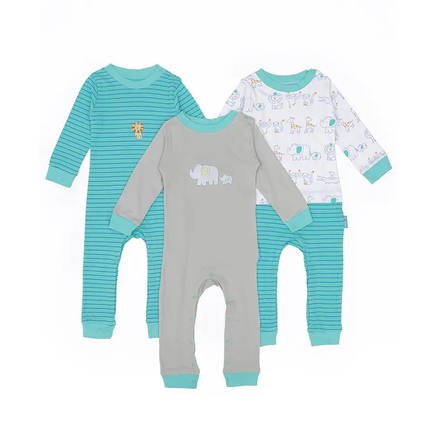 Baby Boy Comfy Knitted Sleep Suit - Safari (Pack of 3) Sleepsuit 1