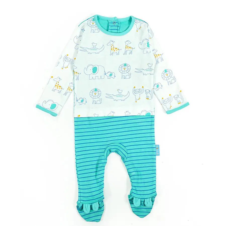 Baby Boy Comfy Knitted Sleep Suit - Safari (Pack of 3) Sleepsuit 3