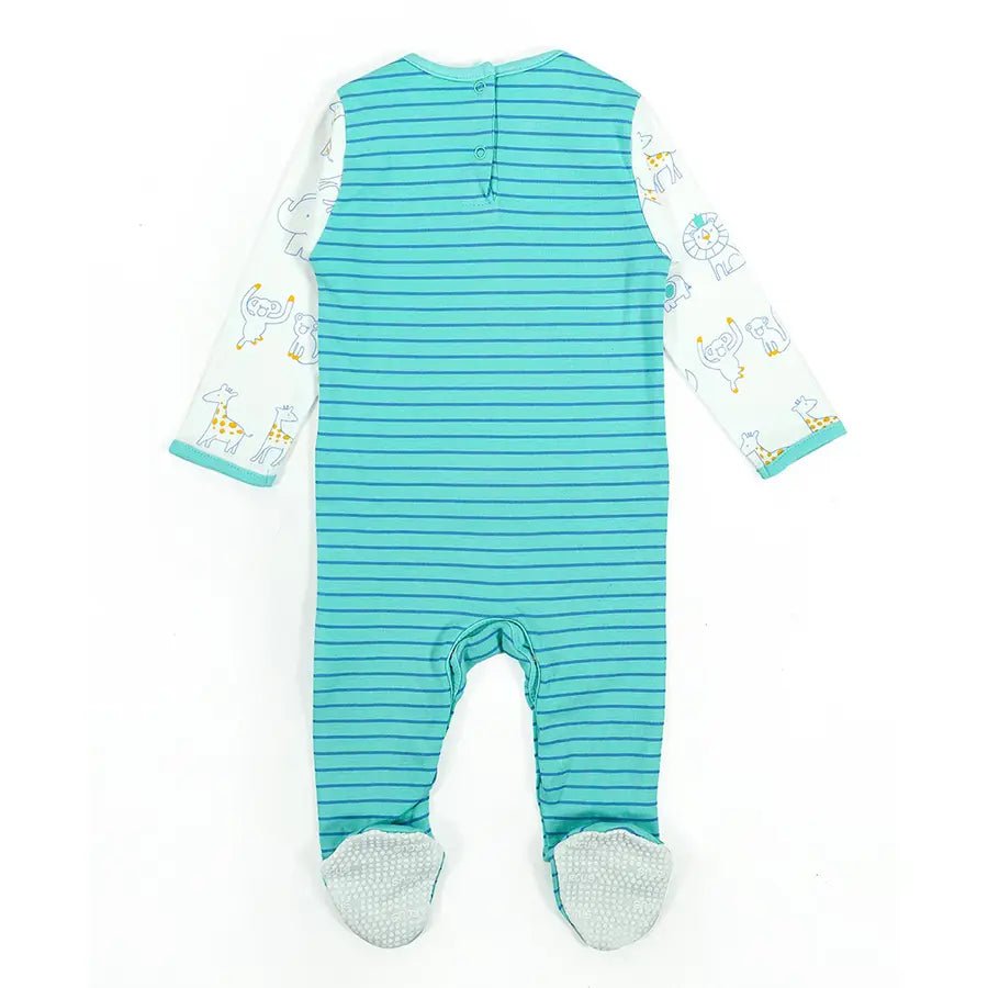 Baby Boy Comfy Knitted Sleep Suit - Safari (Pack of 3) Sleepsuit 4