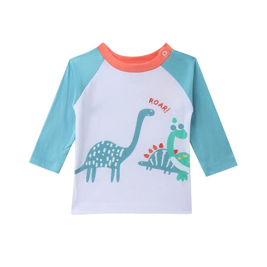 Baby Boy Dino Print Full Sleeve T-Shirt (Pack of 3) T-Shirt 4