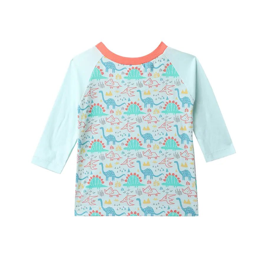 Baby Boy Dino Print Full Sleeve T-Shirt (Pack of 3)-T-Shirt-5