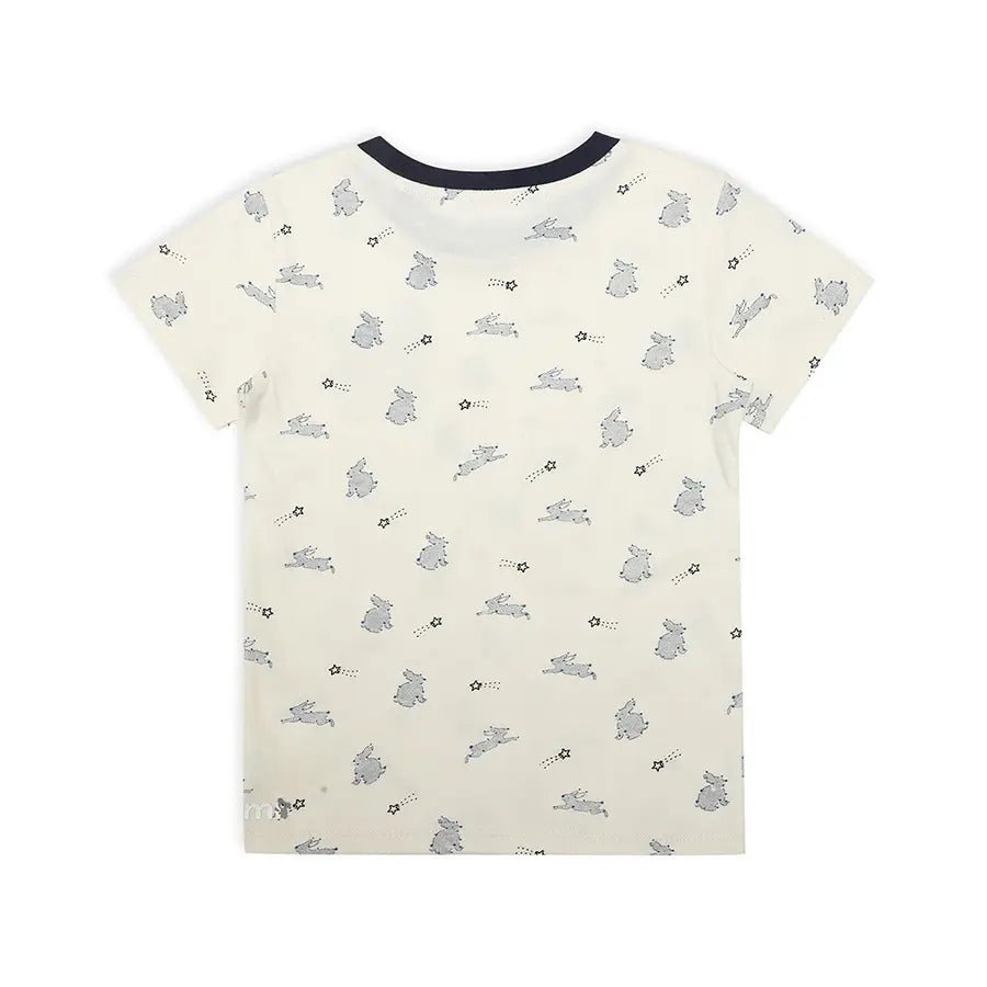Baby Boy Rabbit Print Half Sleeve T-shirt-T-Shirt-3