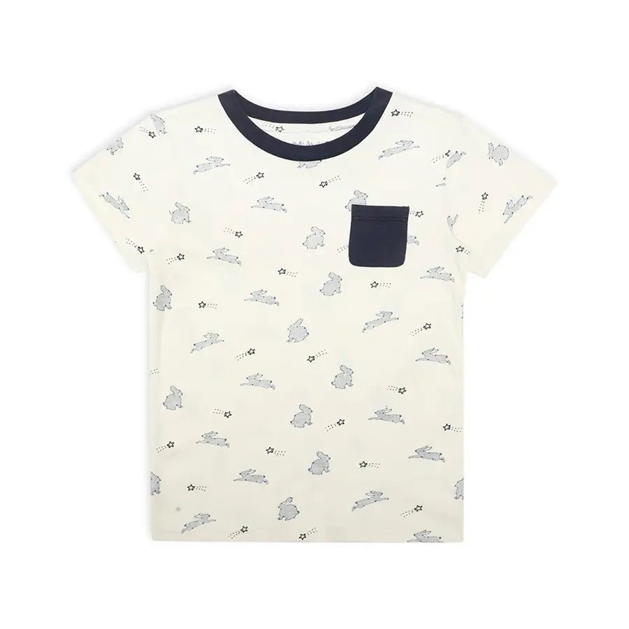 Baby Boy Rabbit Print Half Sleeve T-shirt T-Shirt 1