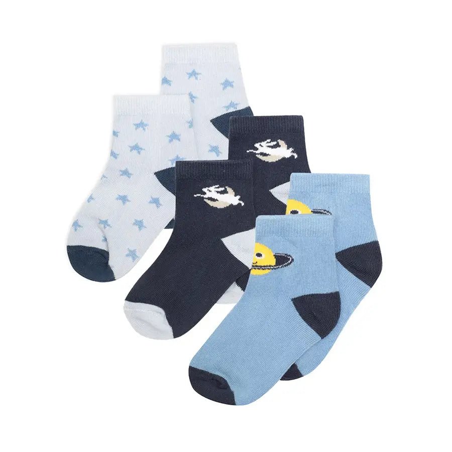 Baby Boy Rib Mid Calf Socks Set of 3-Socks-1