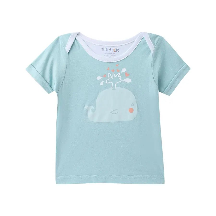Baby Boy Whale Print Half Sleeve T-Shirt (Pack of 3)-T-Shirt-7