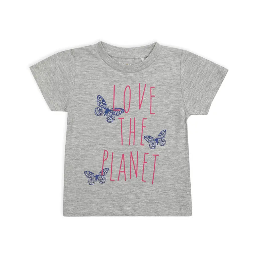 Baby Girl Butterfly Print Half Sleeve T-Shirt T-Shirt 1