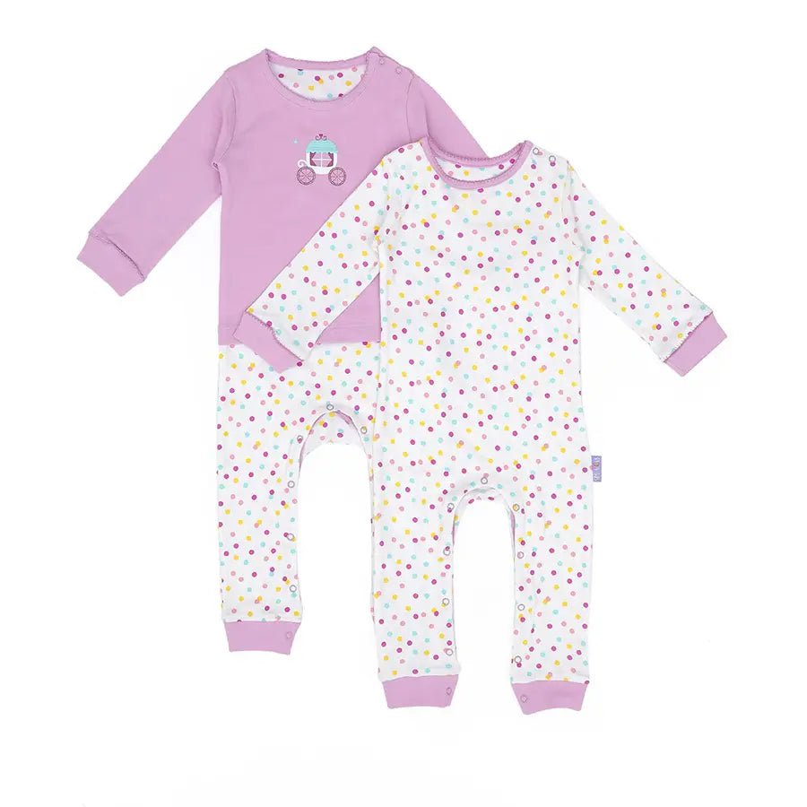 Baby Girl Comfy Knitted Sleep suit - Unicorn (Pack of 2)-Sleepsuit-1