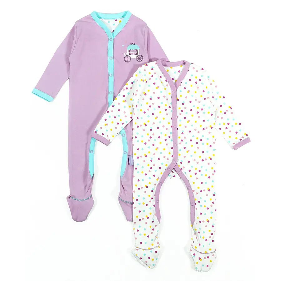 Baby Girl Comfy Knitted Sleep Suit - Unicorn ( Pack of 2) Sleepsuit 1
