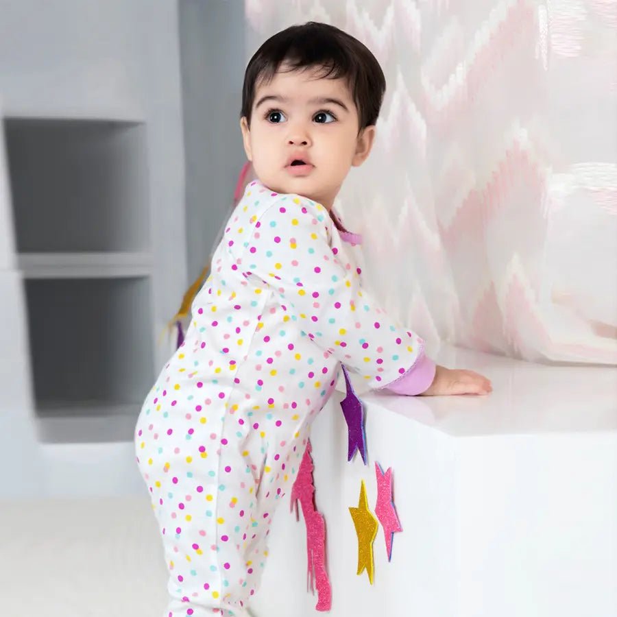 Baby Girl Comfy Knitted Sleep Suit - Unicorn (Pack of 3)-Sleepsuit-2