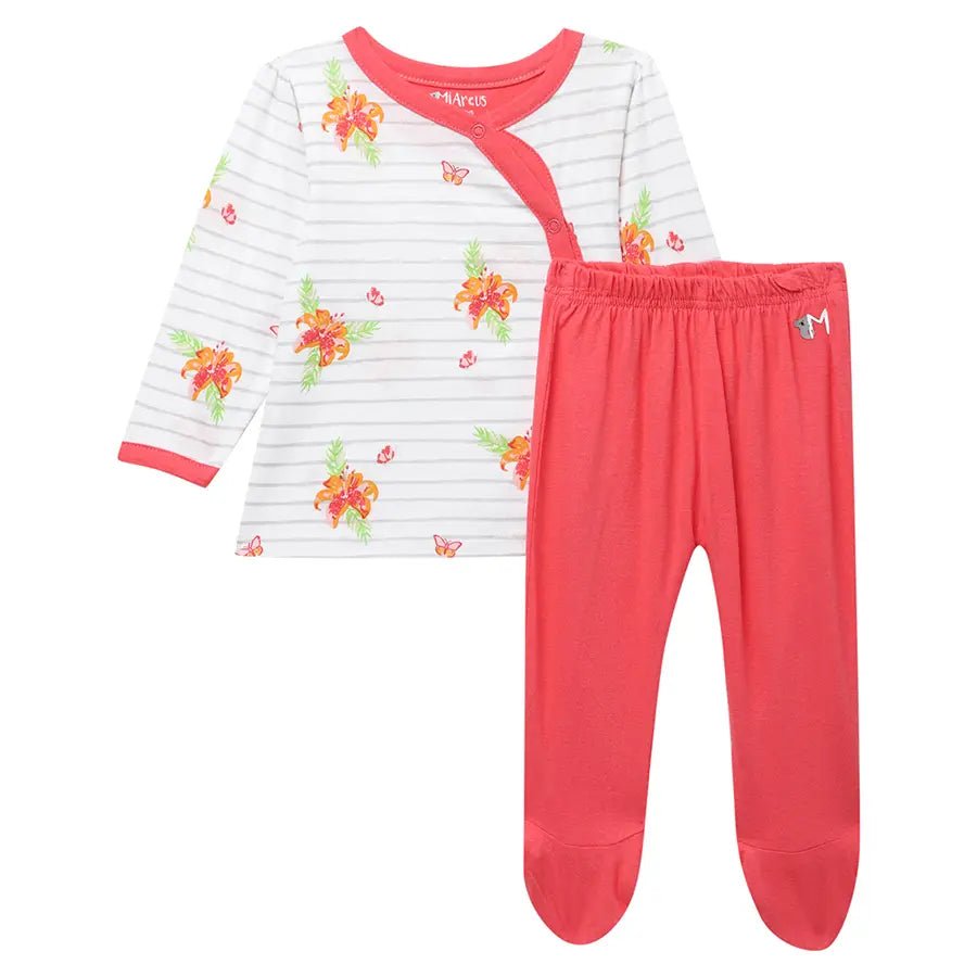Baby Girl Floral Print Full Sleeve Bambino Set Clothing Set 1