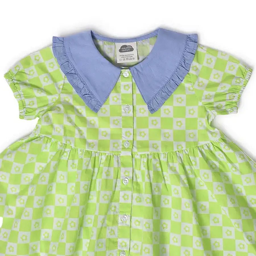 Baby Girl Front Open Frock With Ruffles Dress 3