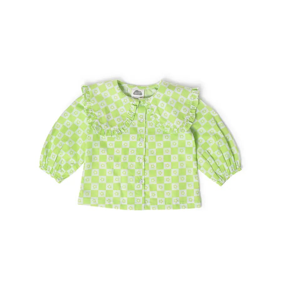 Baby Girl Front Open Top With Frill Detailing Top 1