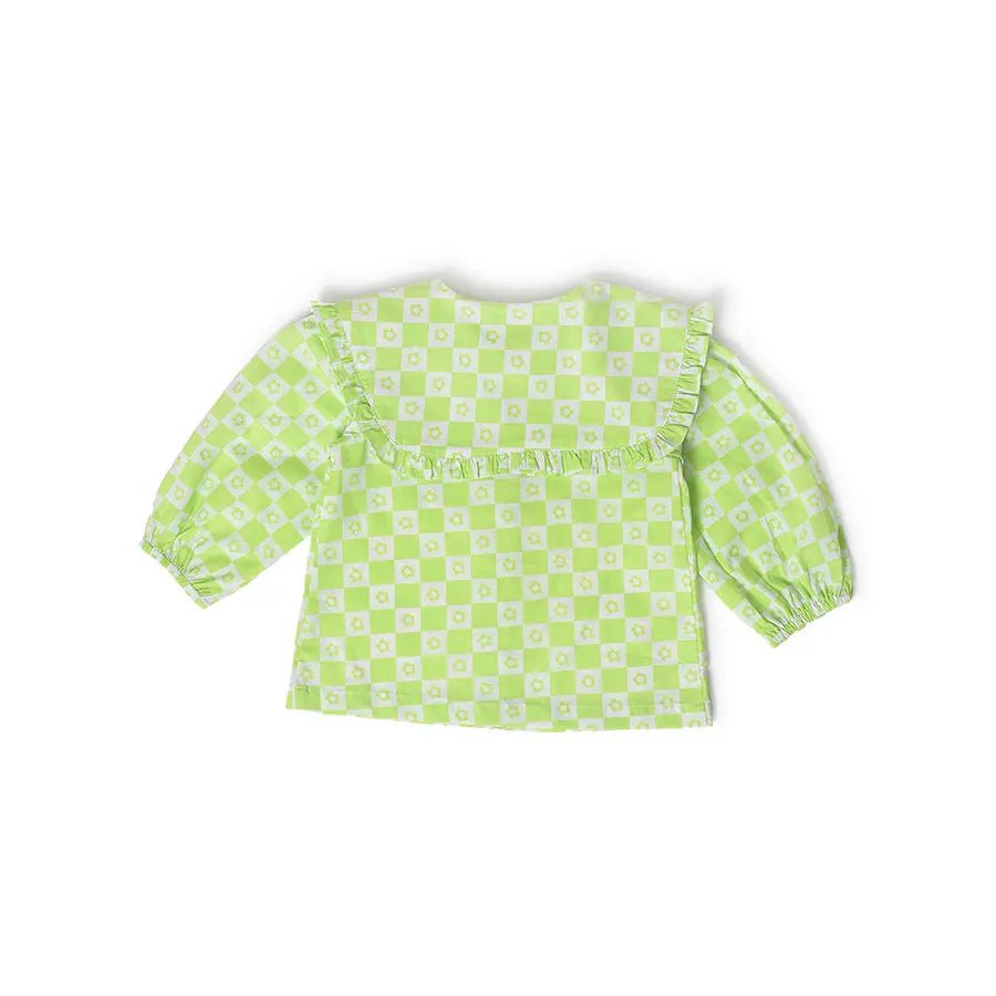 Baby Girl Front Open Top With Frill Detailing Top 2