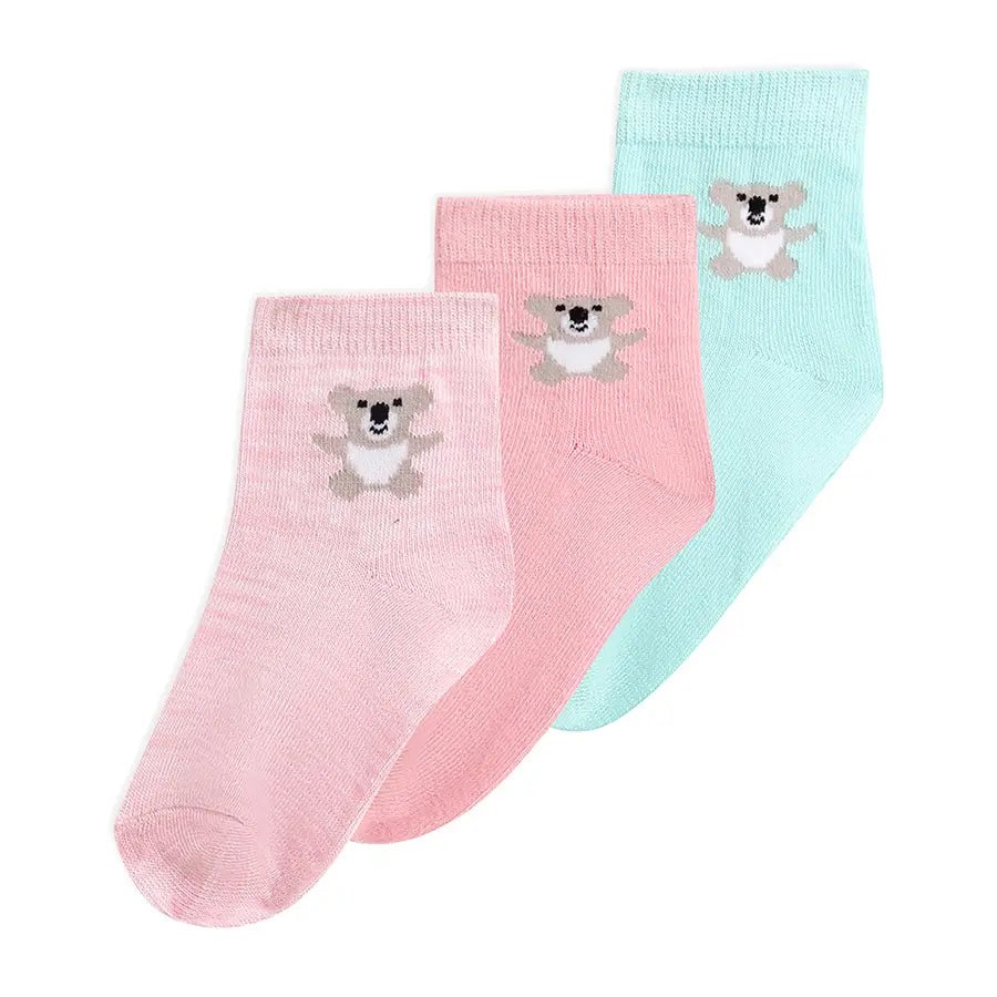 Baby Girl Rib Mid Calf Socks Set of 3- Unicorn-Socks-1