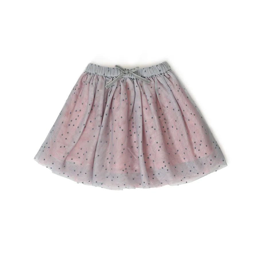Baby Girl Tulle Tutu Skirt Grey & Peach Skirt 1
